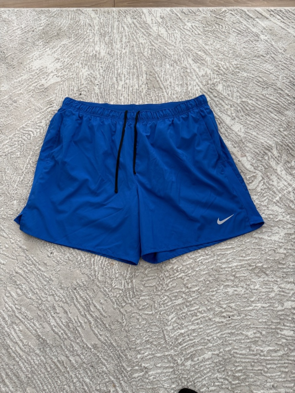 Nike Men’s Royal Blue Athletic Running Shorts with Black Drawstring
